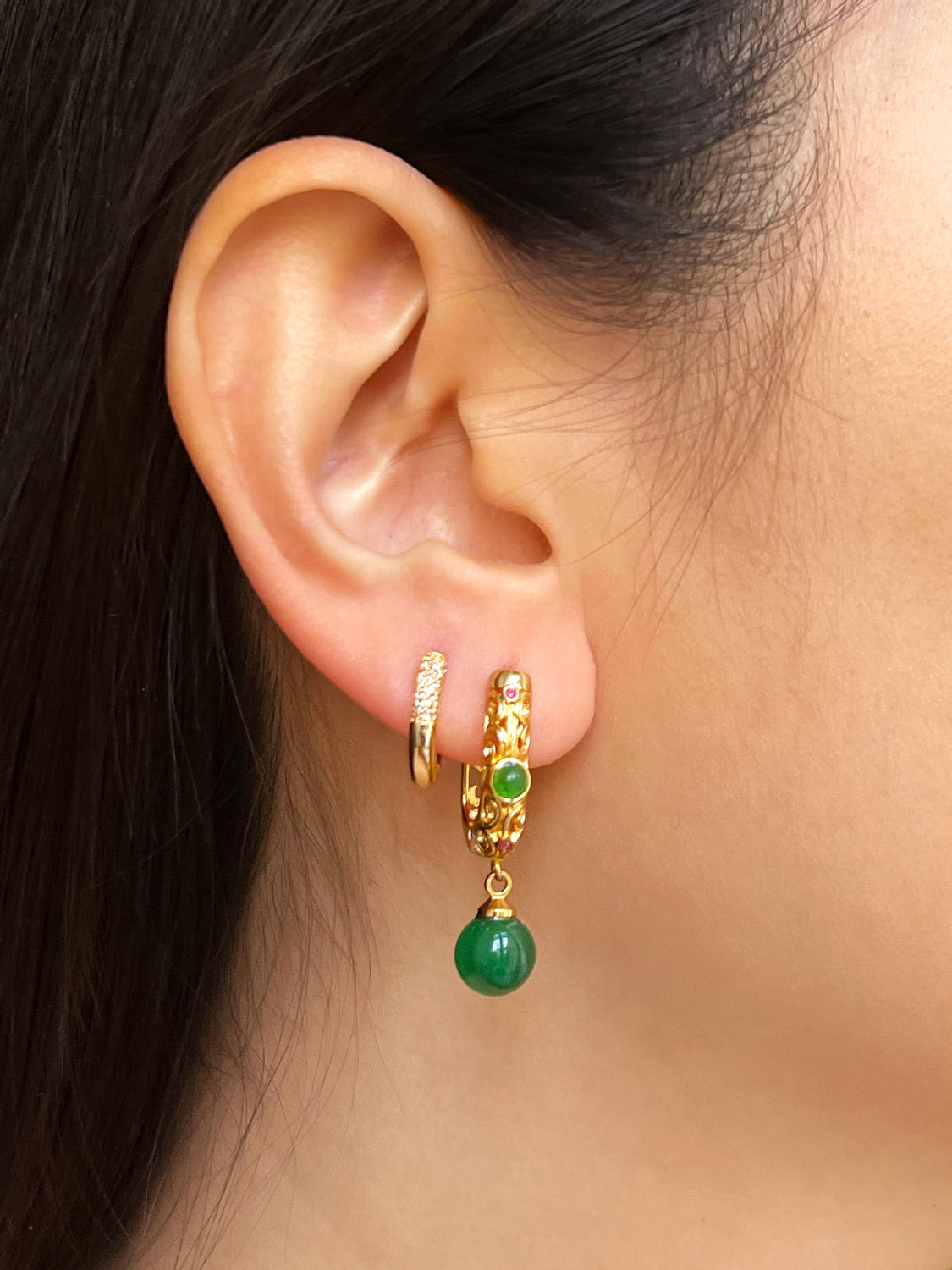 Baroque Jade Earrings