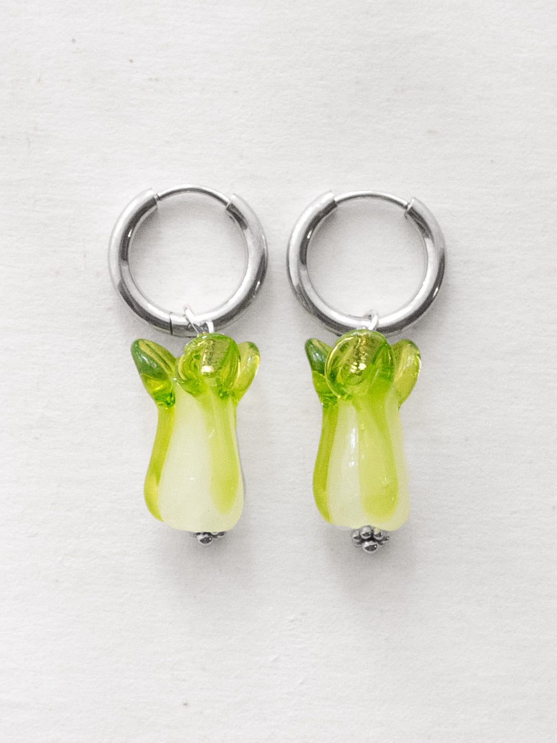Bok Choy Hoops - Apple Green, Silver