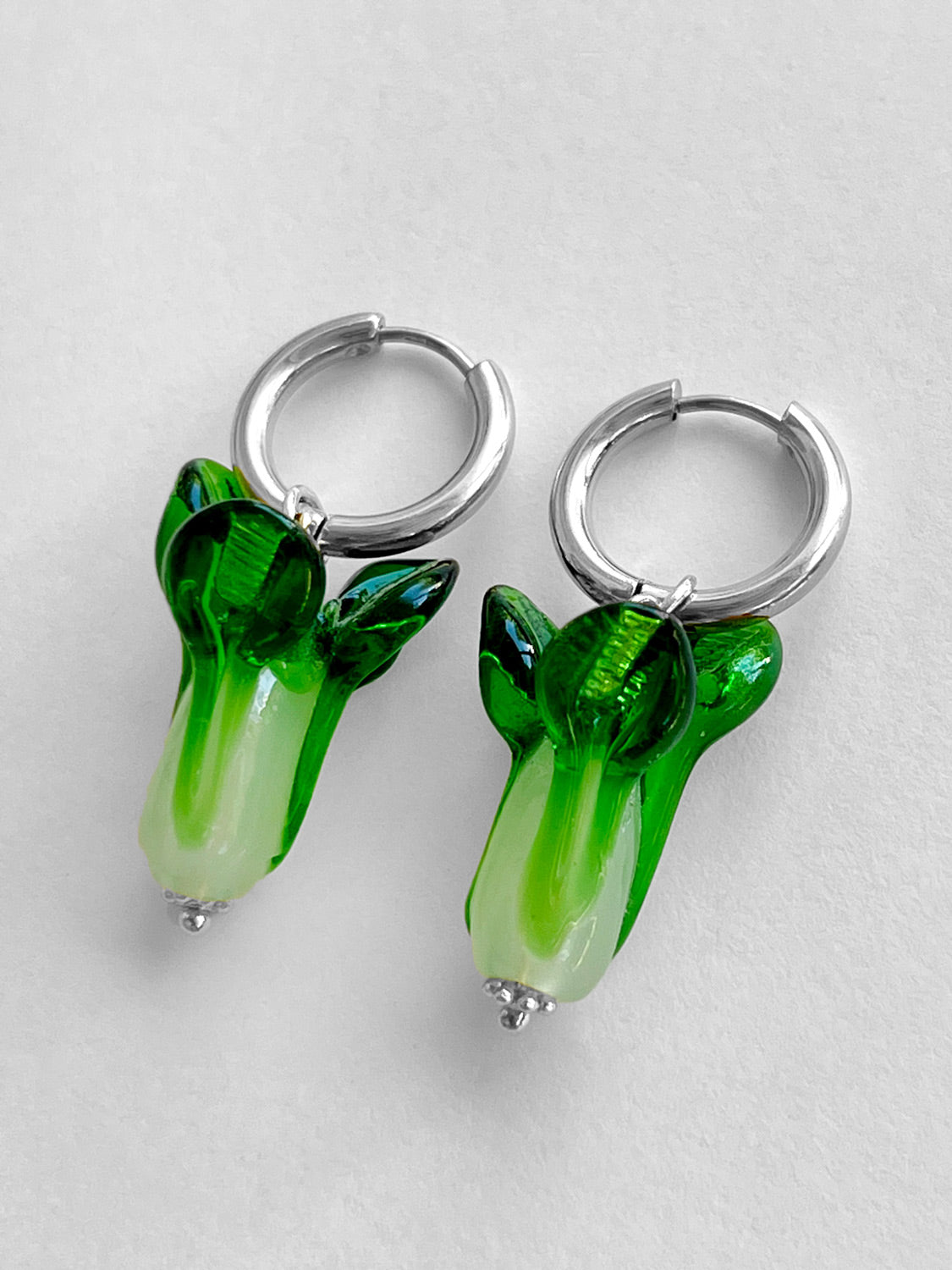 Bok Choy Hoops   Dark Green  Silver