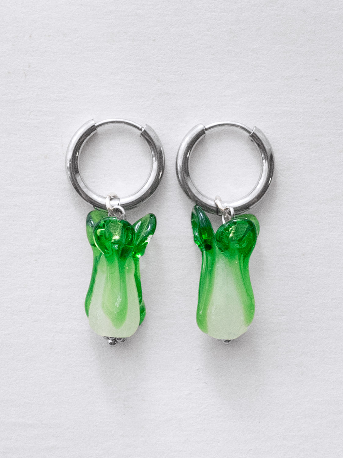 Bok Choy Hoops - Dark Green, Silver