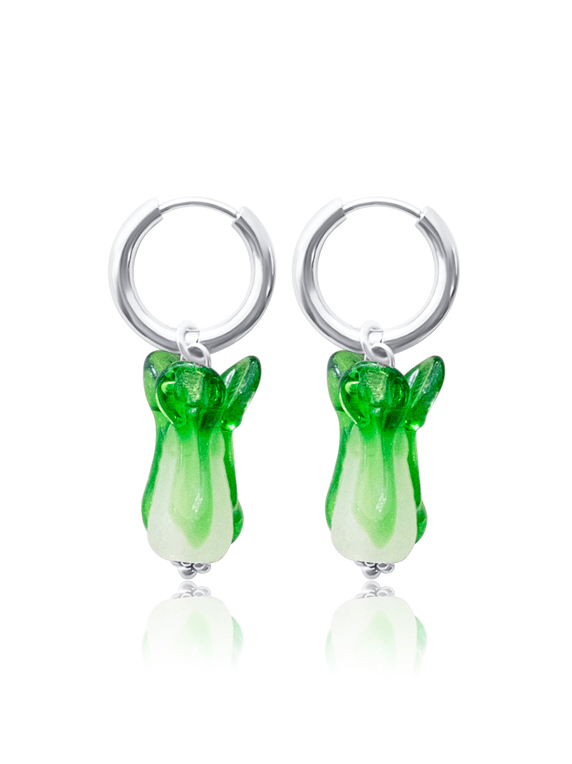 Bok Choy Hoops - Dark Green, Silver