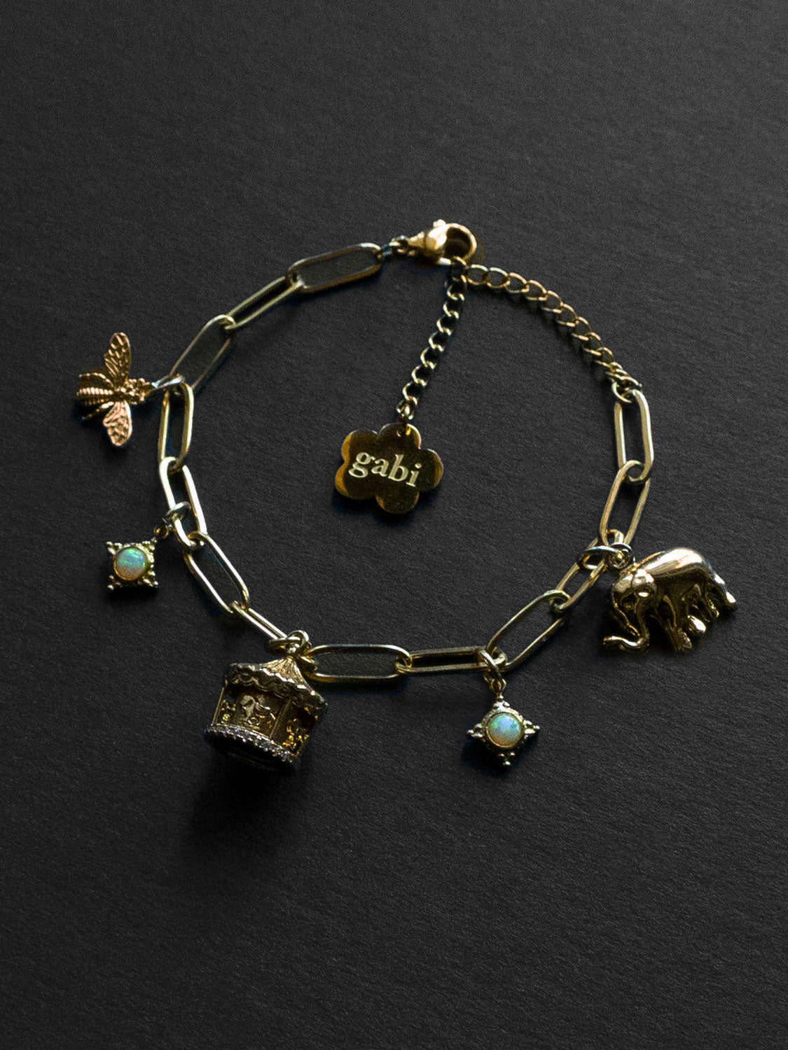 Carnival Charm Bracelet - Carousel, Elephant, Bee