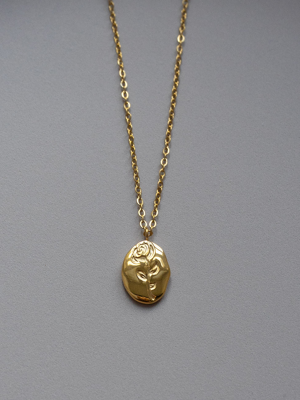 Carved Rose Pendant Necklace2