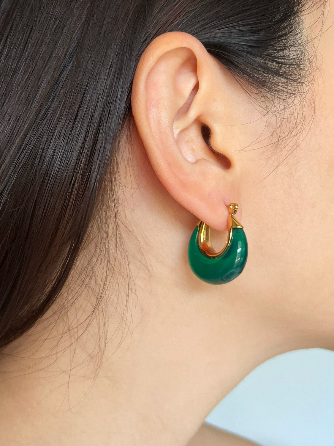 Chic Resin Hoops - Green