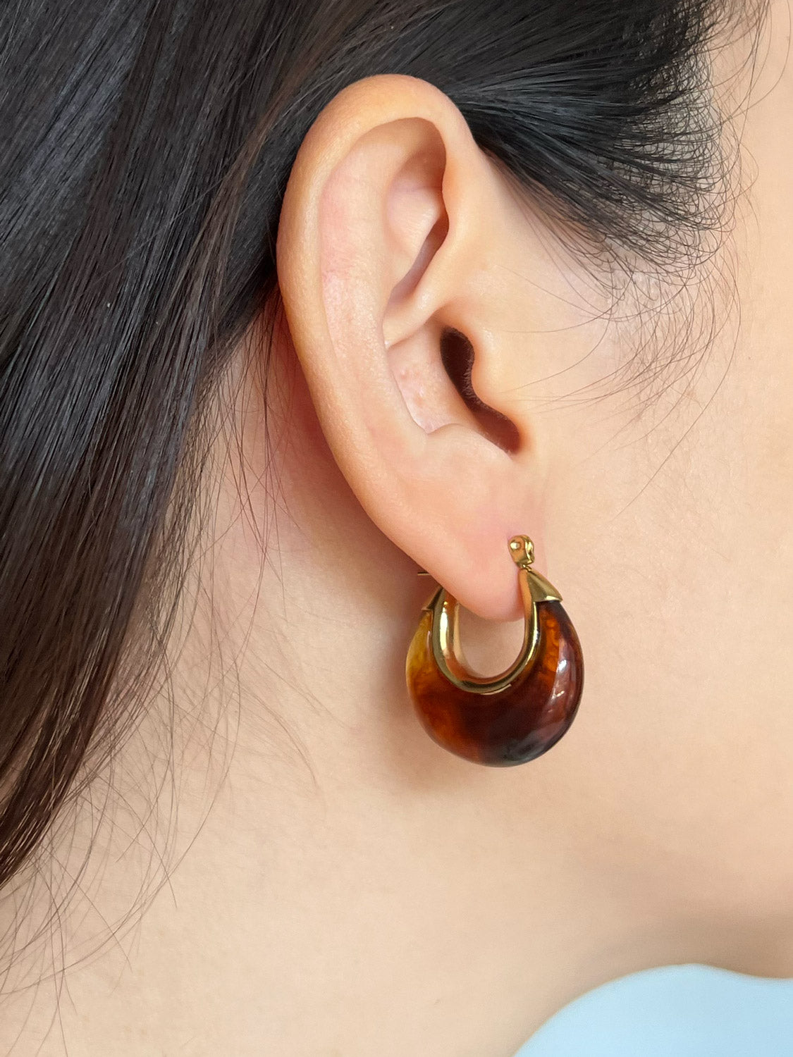 Chic Resin Hoops - Reddish-brown
