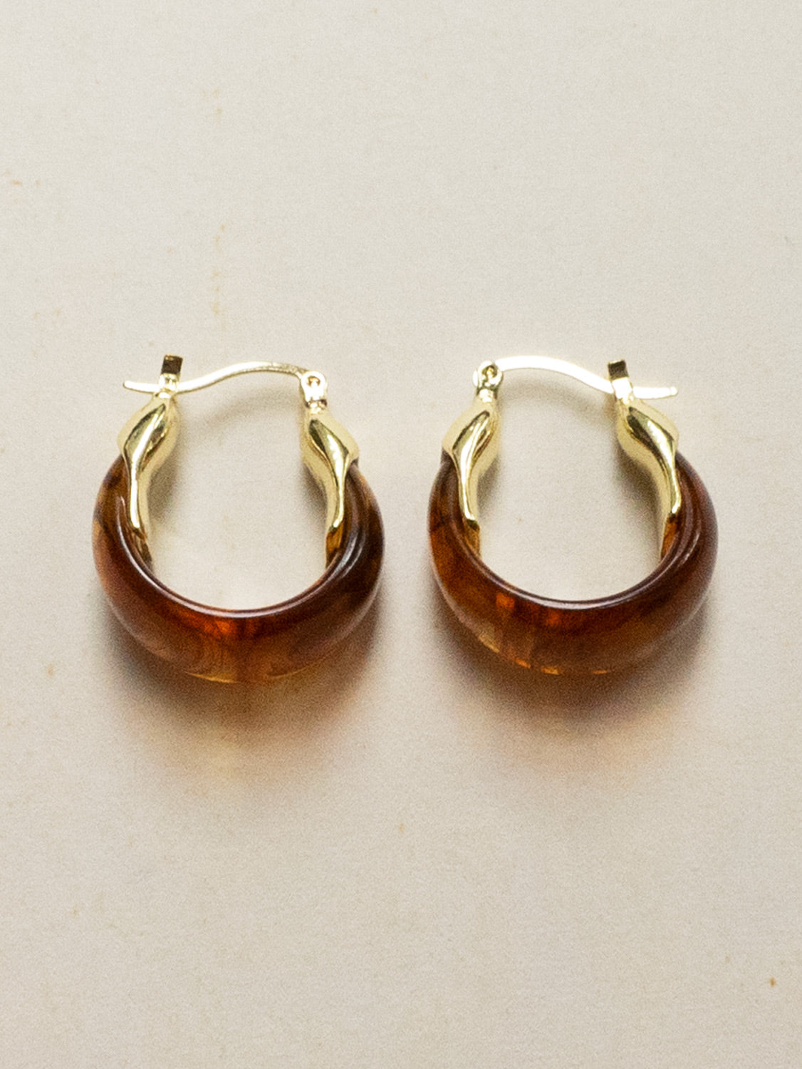 Chunky Cradle Hoops - Brown