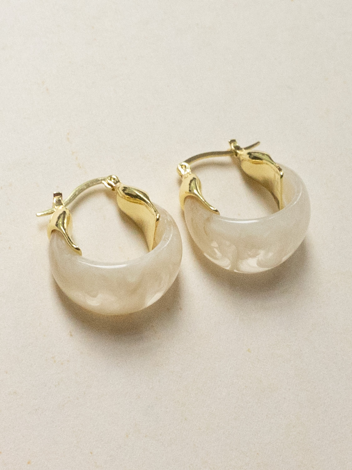 Chunky Cradle Hoops - White