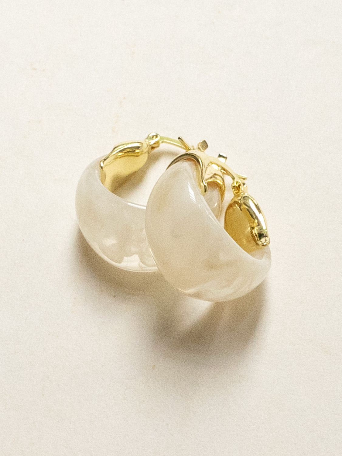 Chunky Cradle Hoops - White