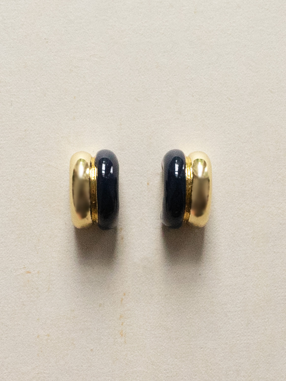 Chunky Enamel Earrings   Dark Blue2