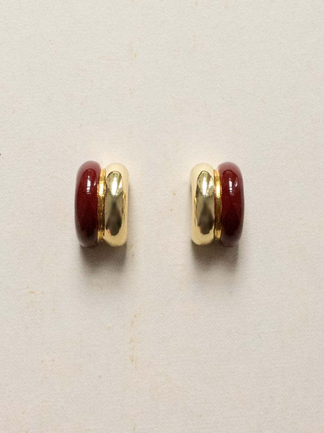 Chunky Enamel Earrings - Maroon