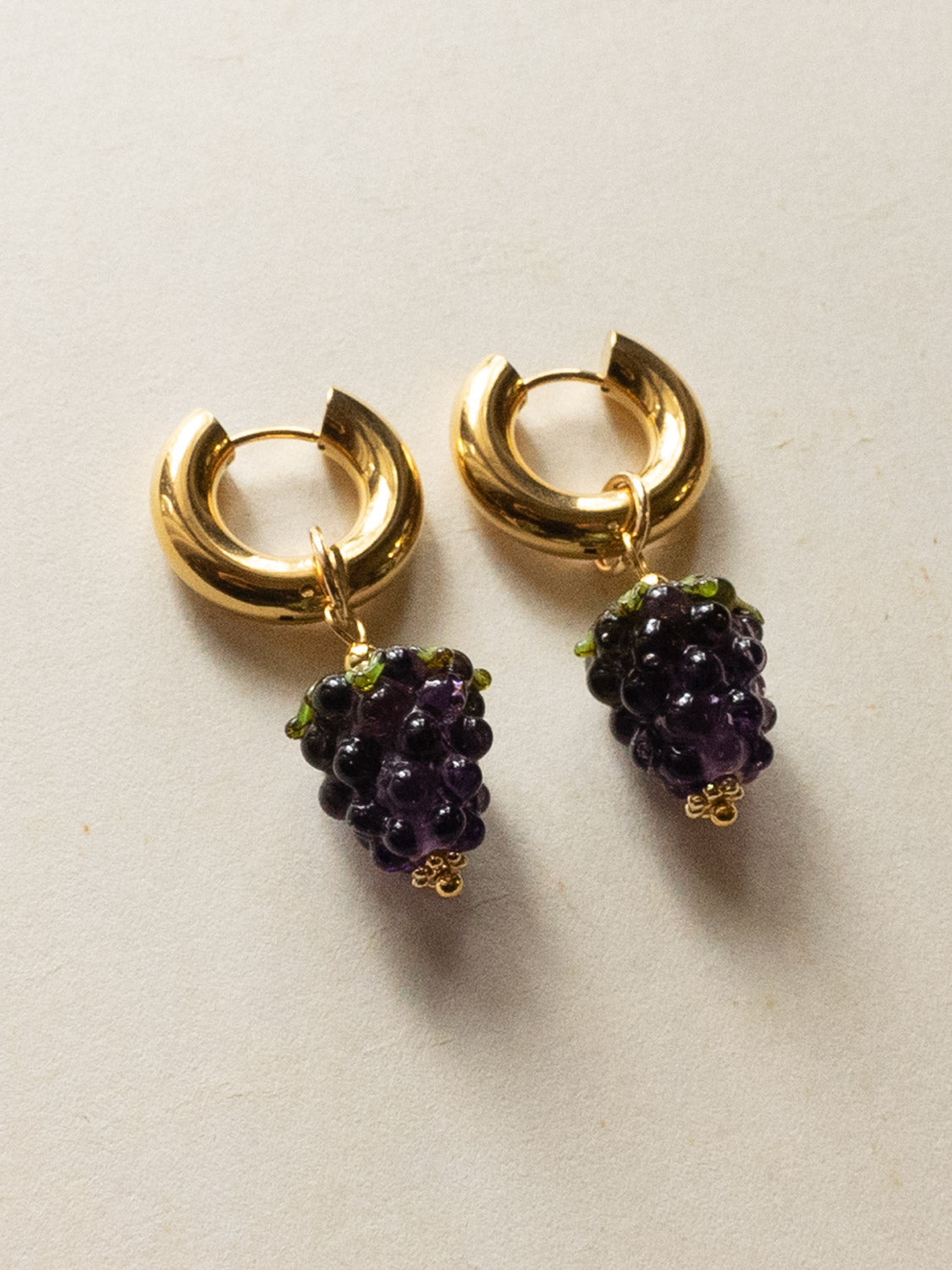 Chunky Gold Hoops   Glass Grape3