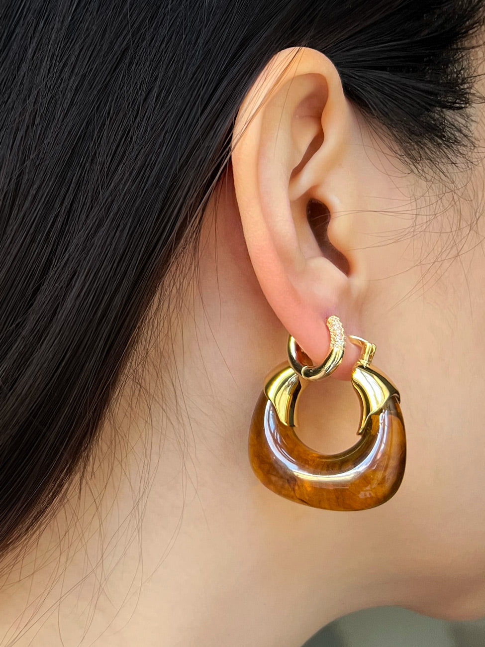 Chunky Hoops - Tea Brown
