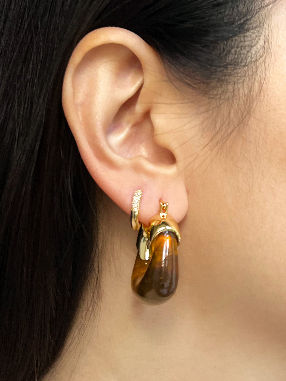 Chunky Hoops - Tea Brown