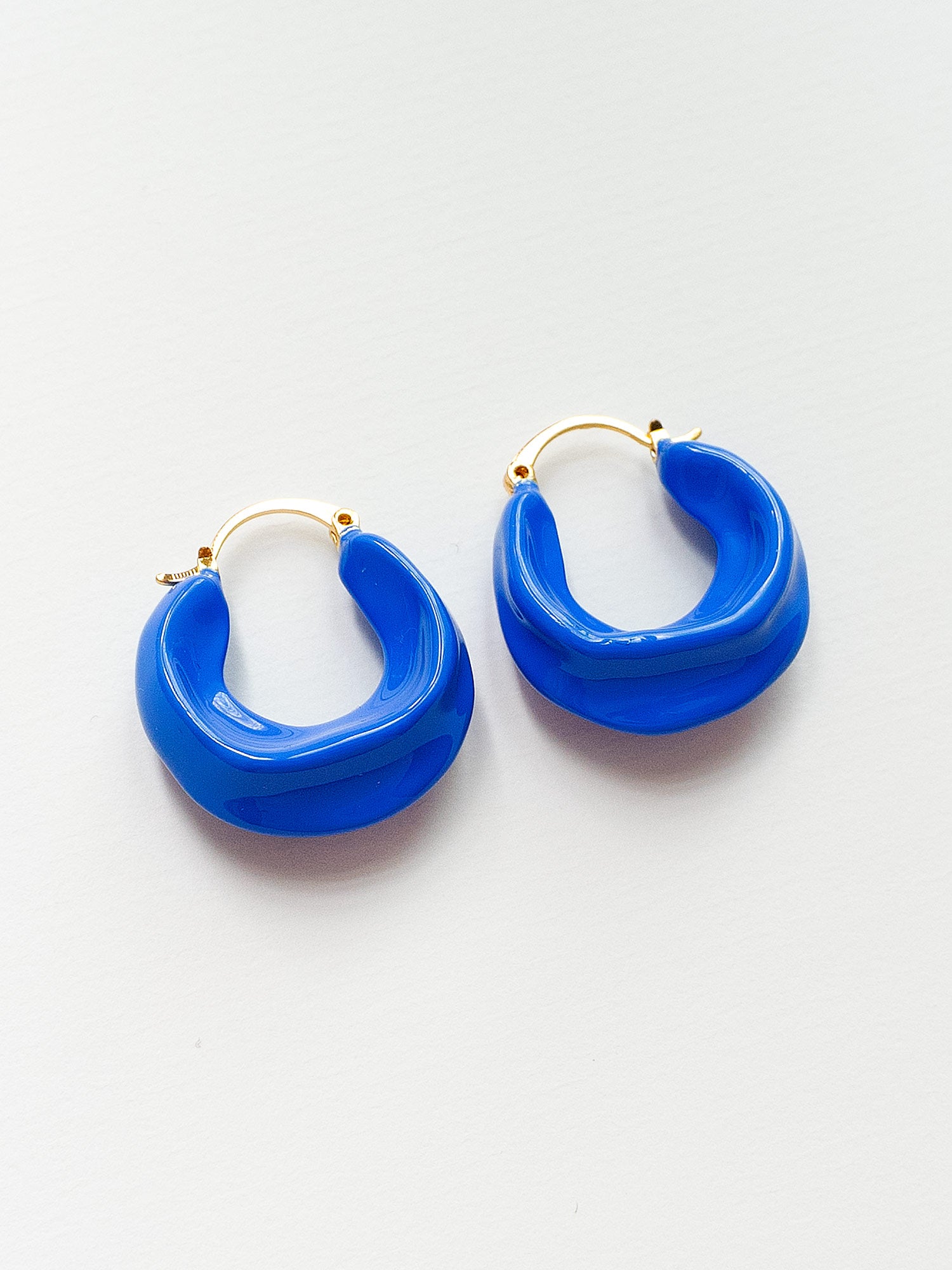 Chunky Oracle Enamel Hoops - Blue