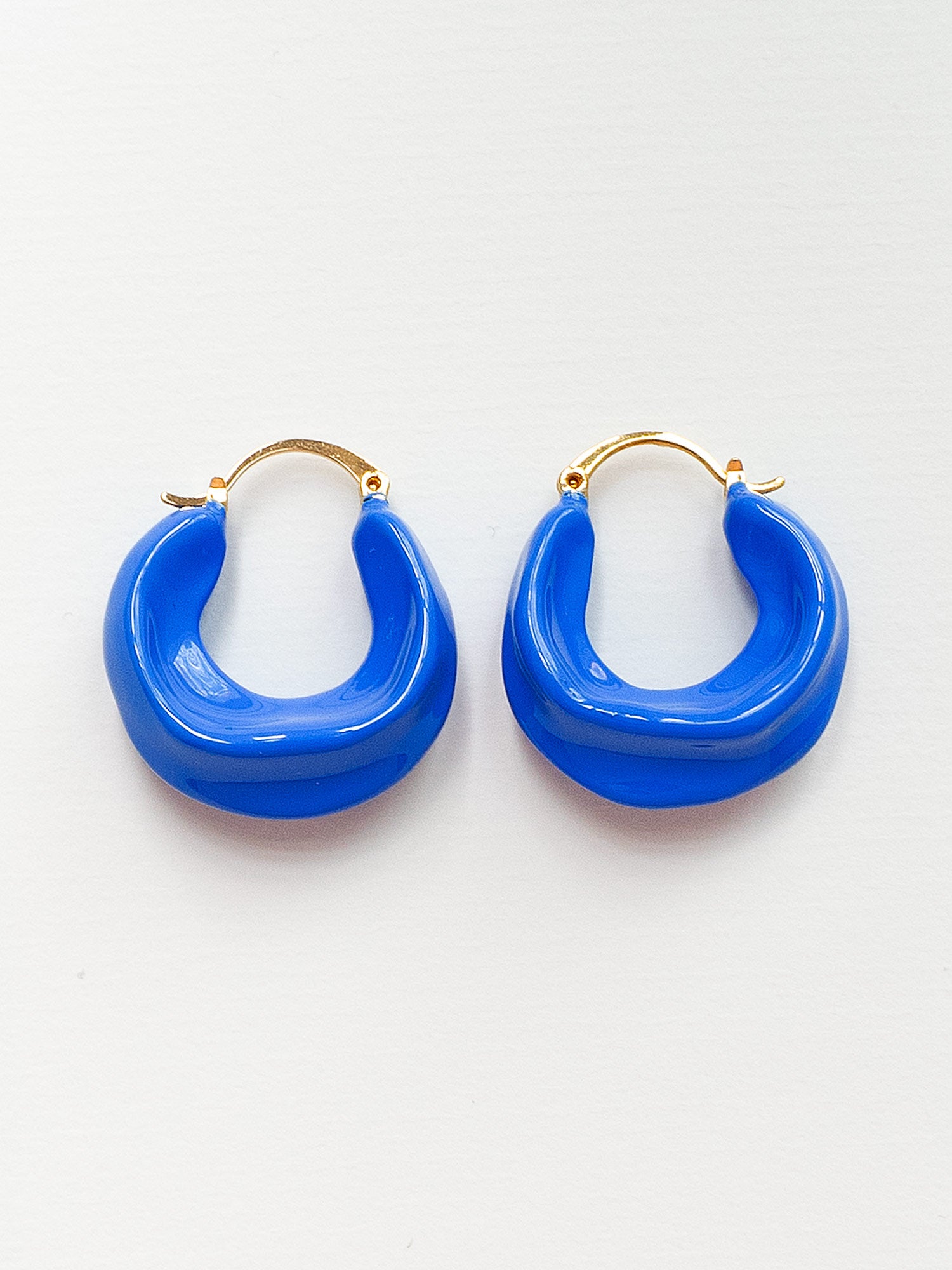 Chunky Oracle Enamel Hoops   Blue3