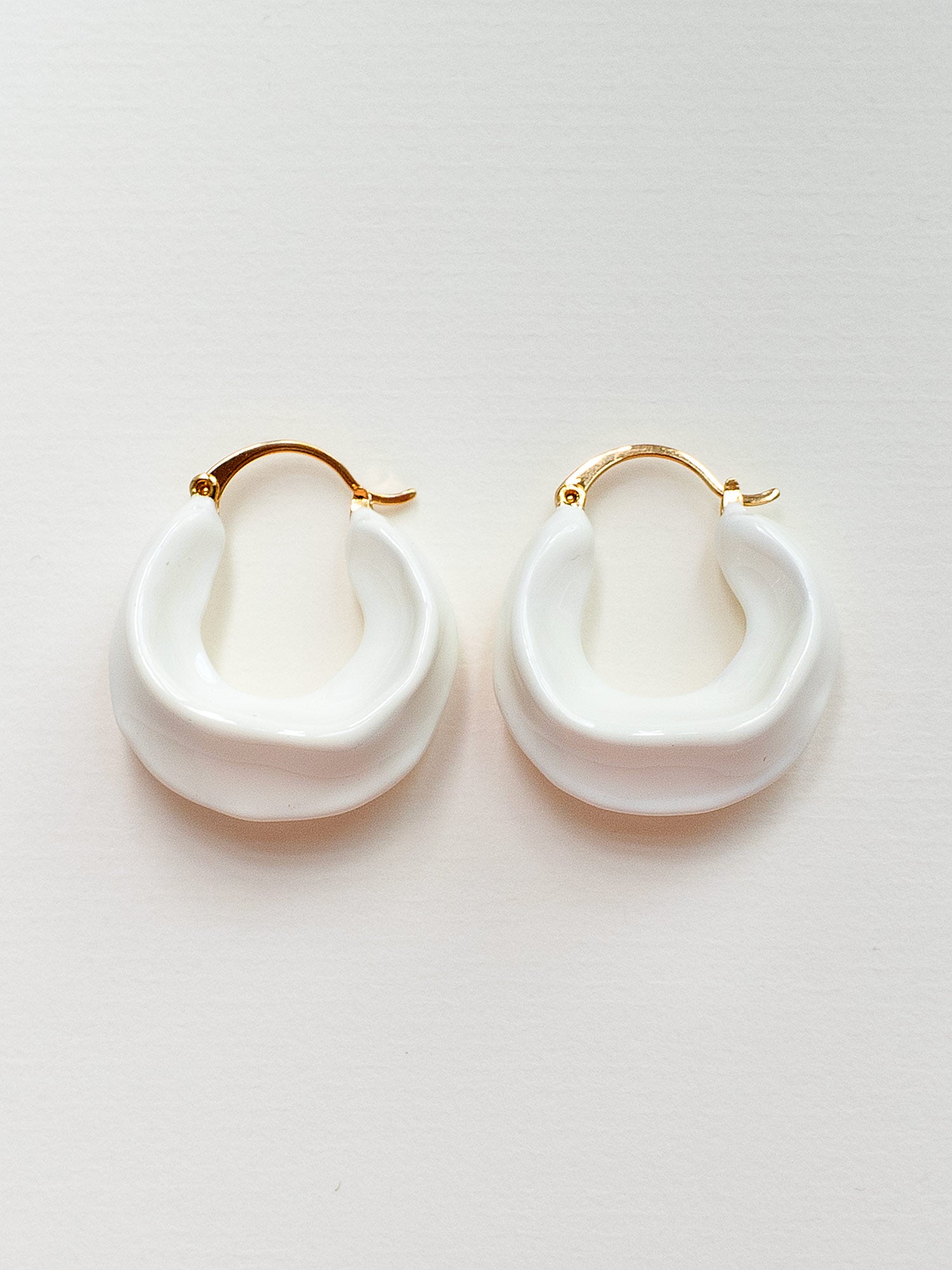 Chunky Oracle Enamel Hoops   White2