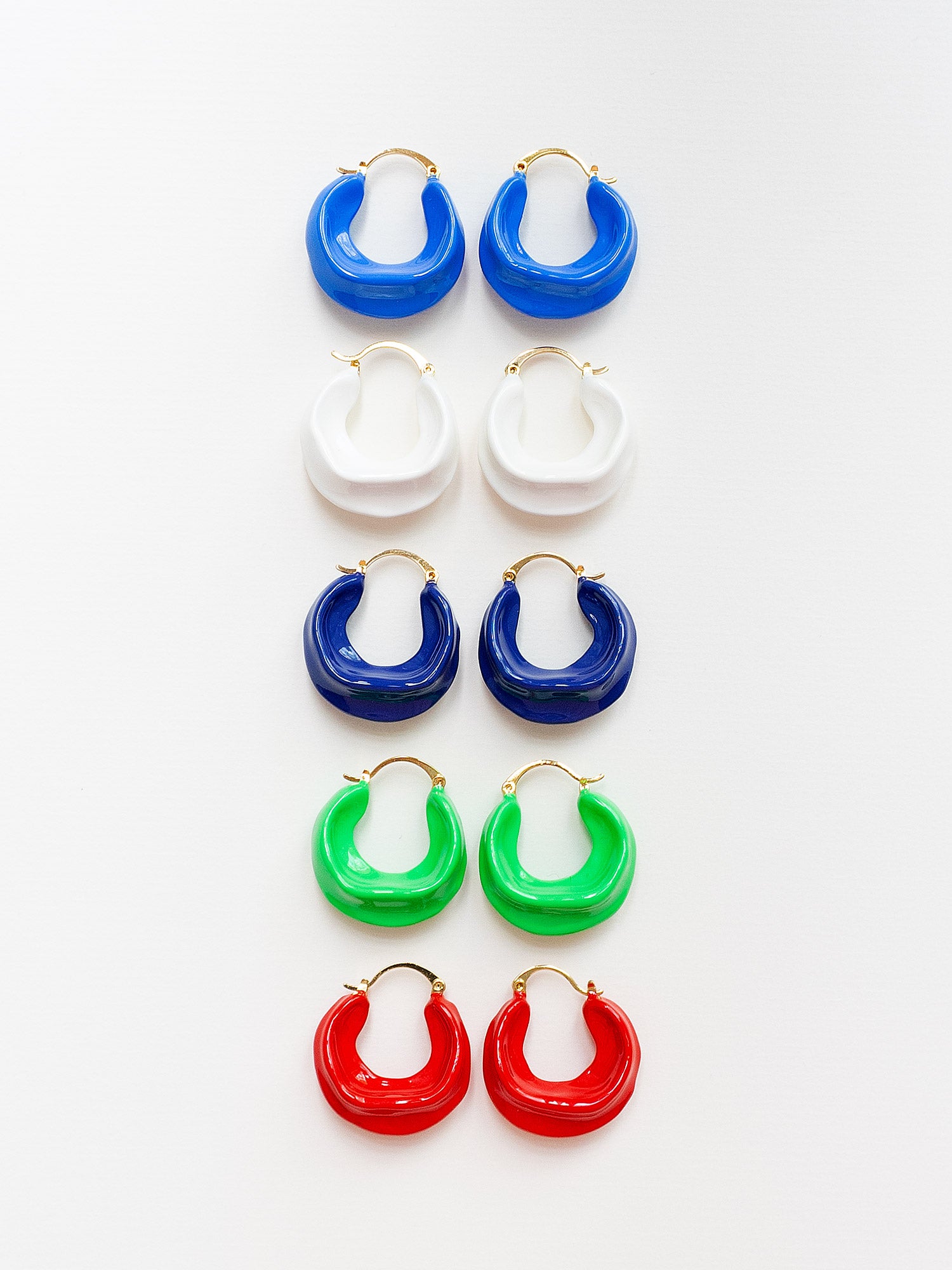 Chunky Oracle Enamel Hoops - White