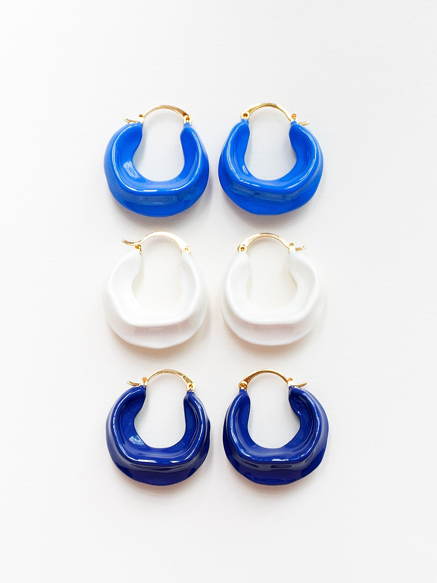 Chunky Oracle Enamel Hoops - White