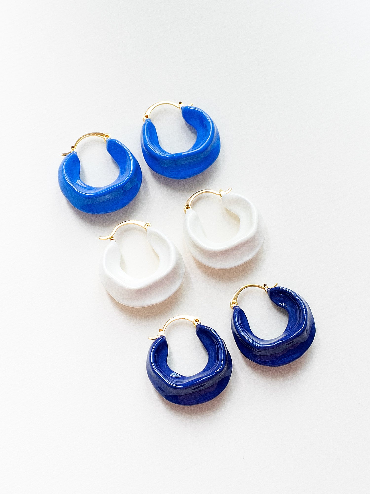 Chunky Oracle Enamel Hoops - White