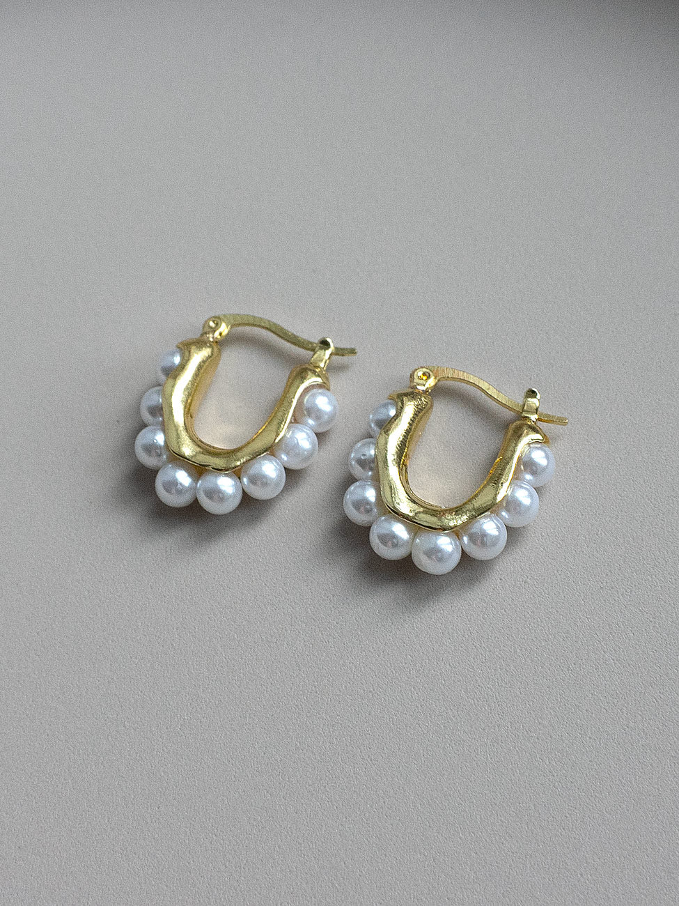 Chunky Pearl Hoops