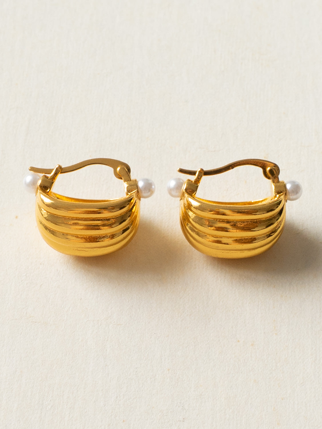 Chunky Vintage Shell Hoops  Stainless Steel2