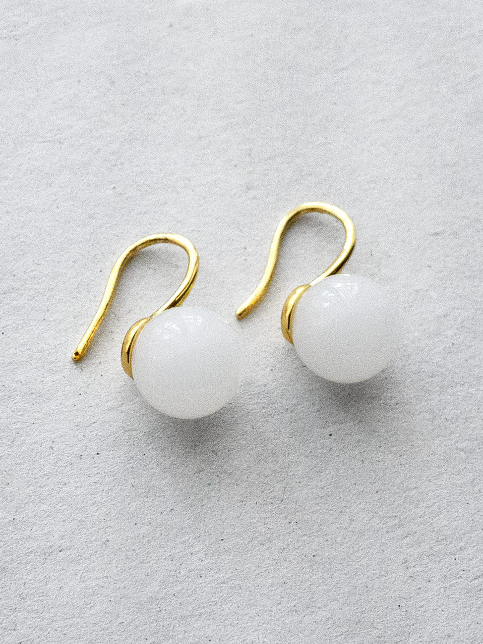 Classic Jade Earrings  S925   Gold  White3