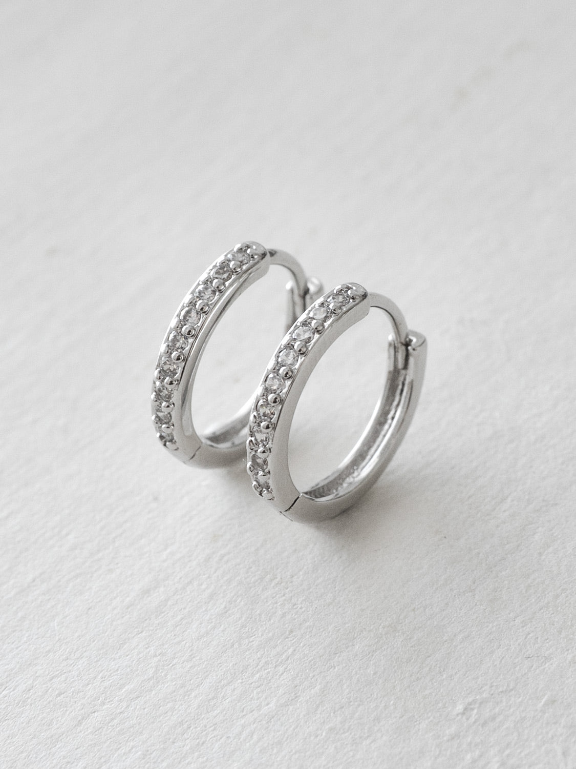 Classic Pave Huggies  S925   Silver  1