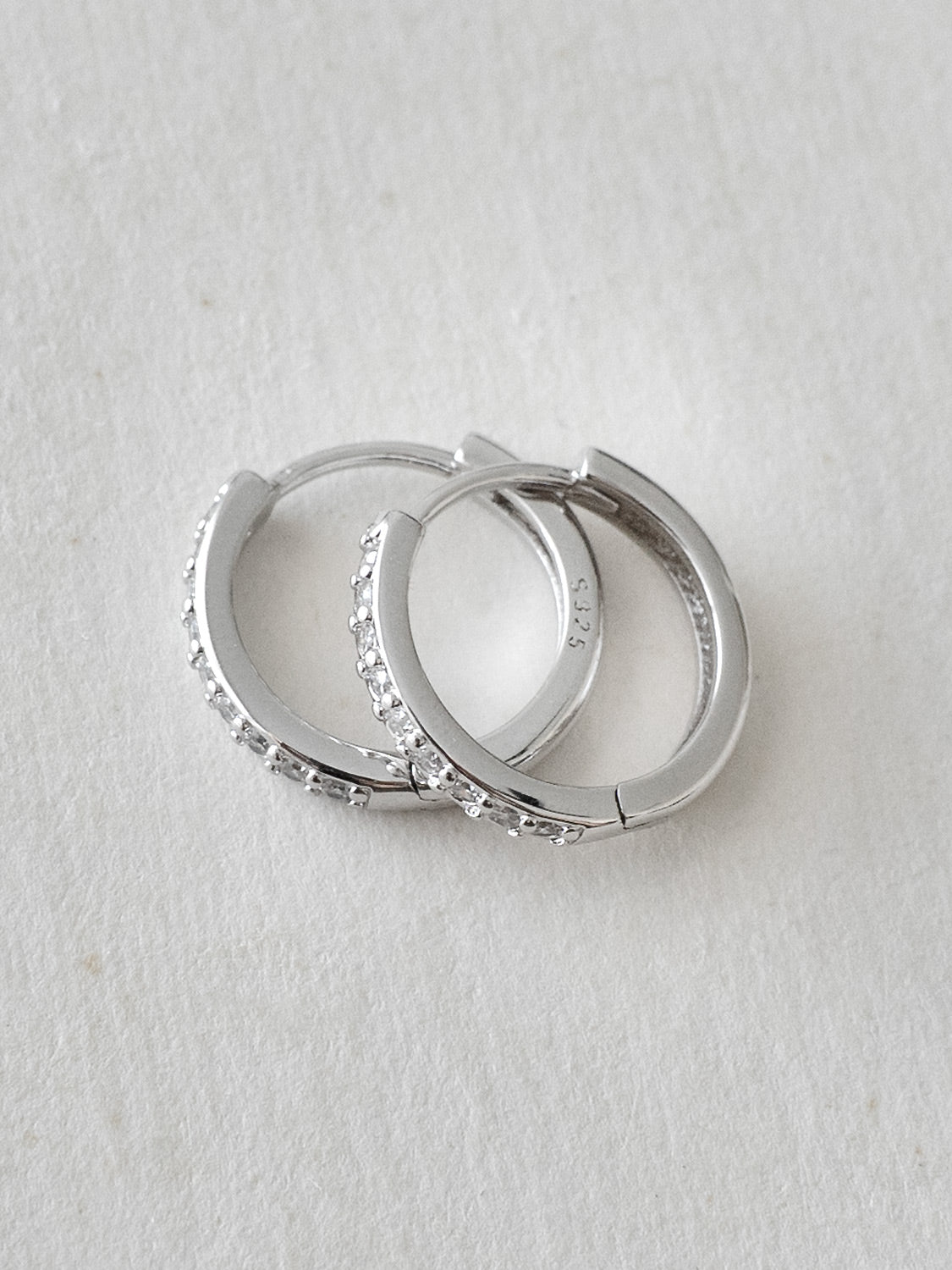 Classic Pave Huggies  S925   Silver  1