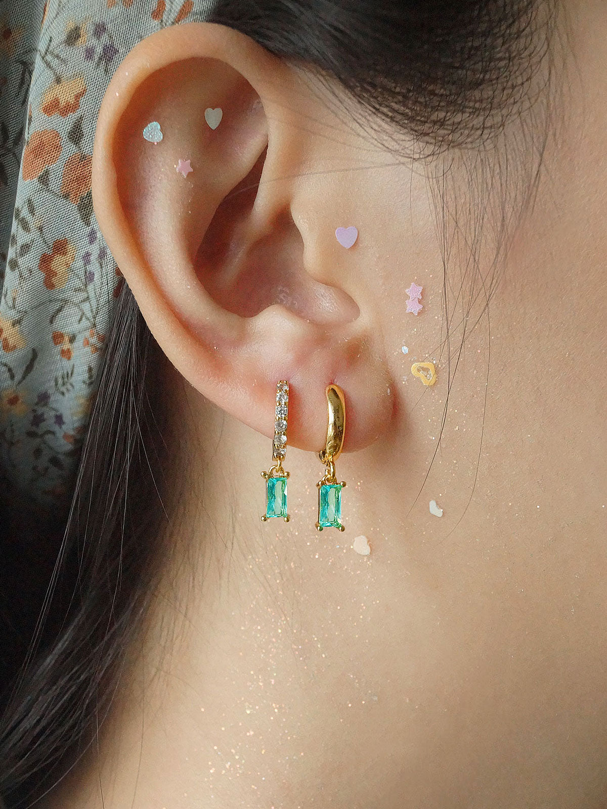 DREAM Huggies - Aqua *18K Gold-plated