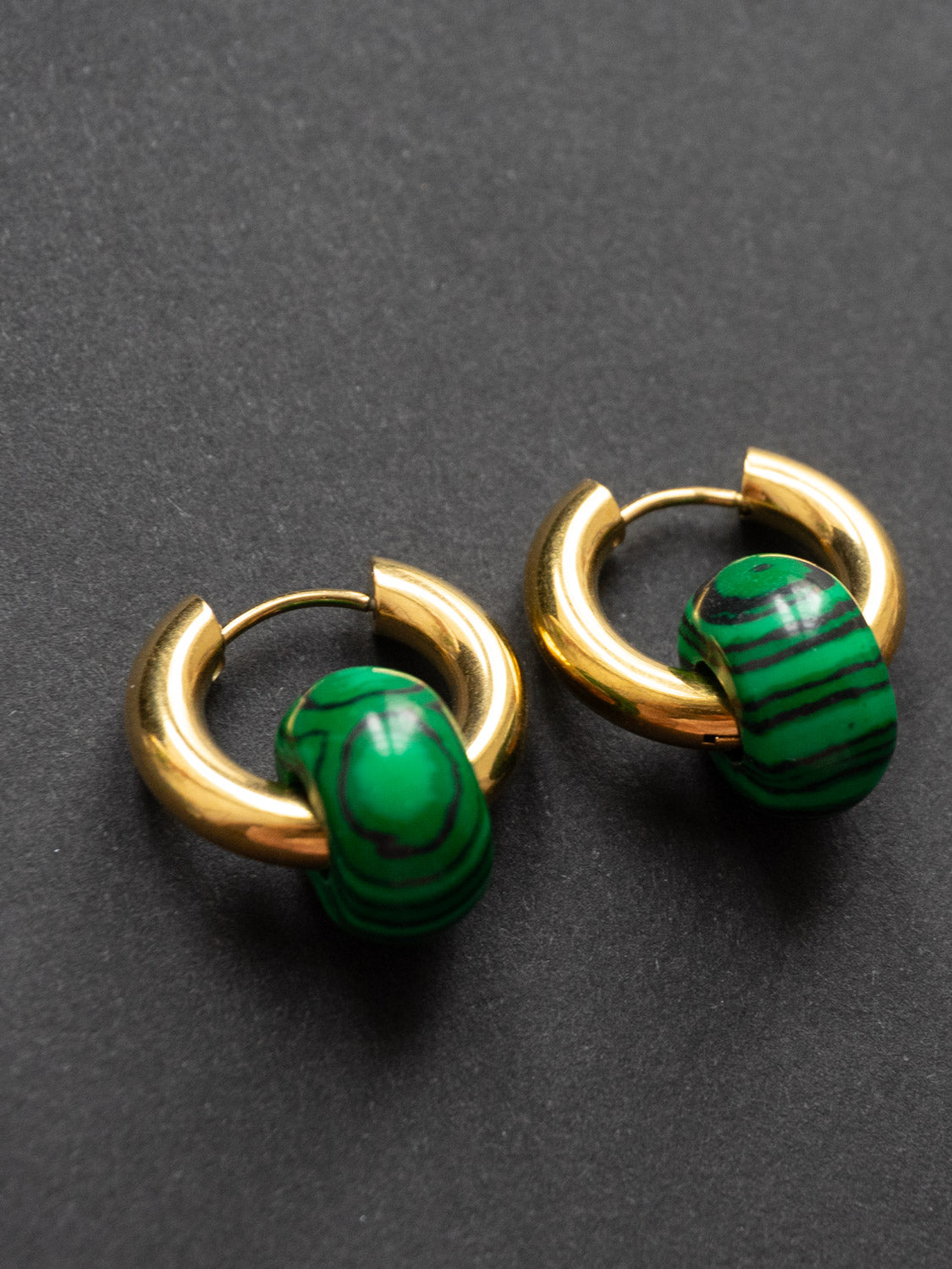 Donut Hoops - Little Stone, Green Malachite