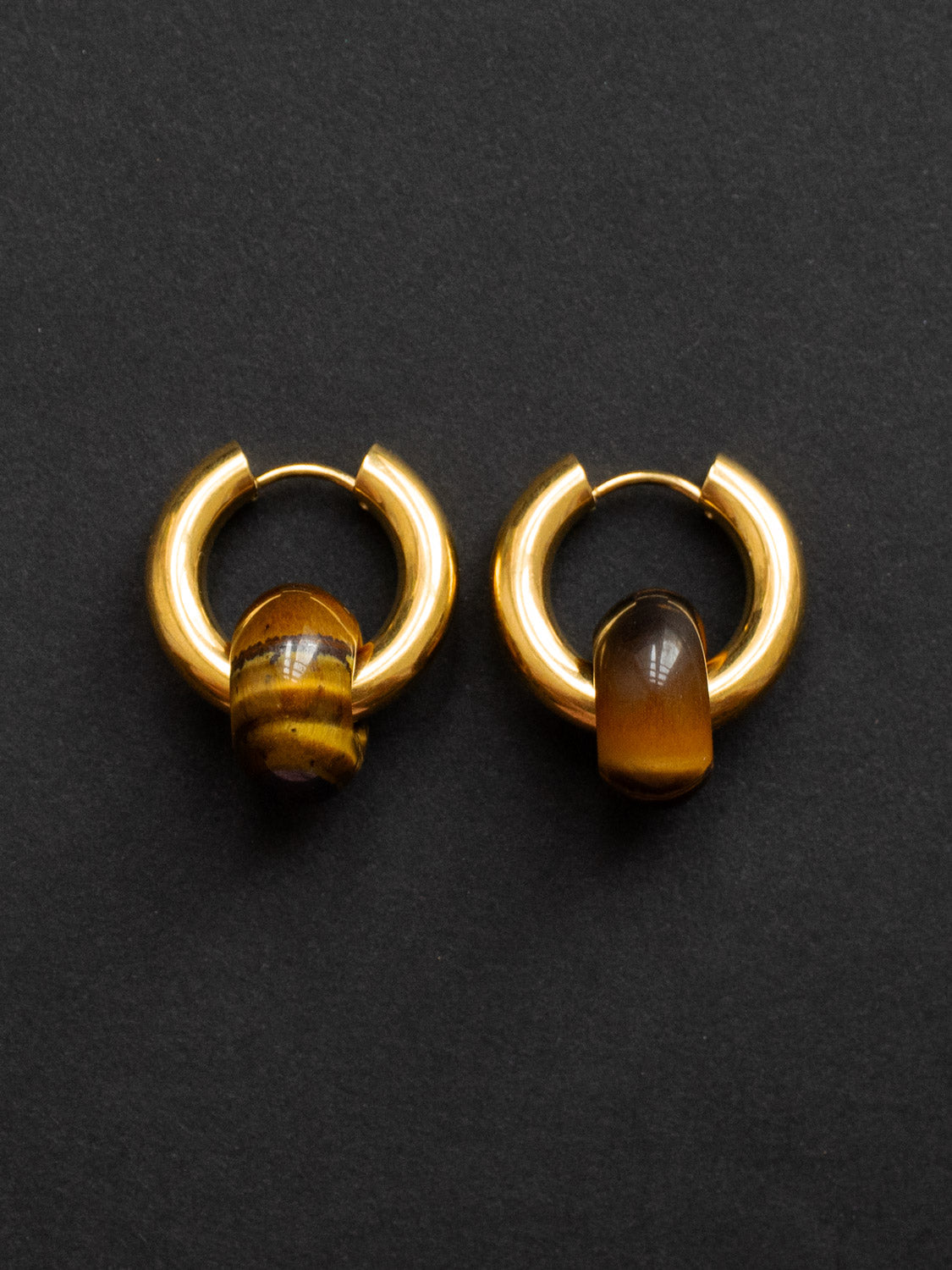 Donut Hoops   Little Stone  tiger eye