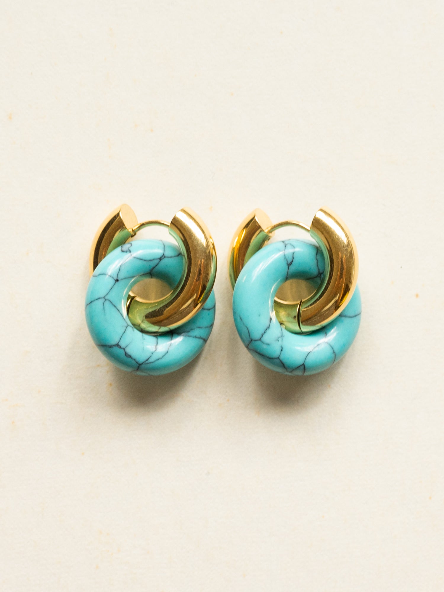 Donut Hoops, Gold - Blue Turquoise