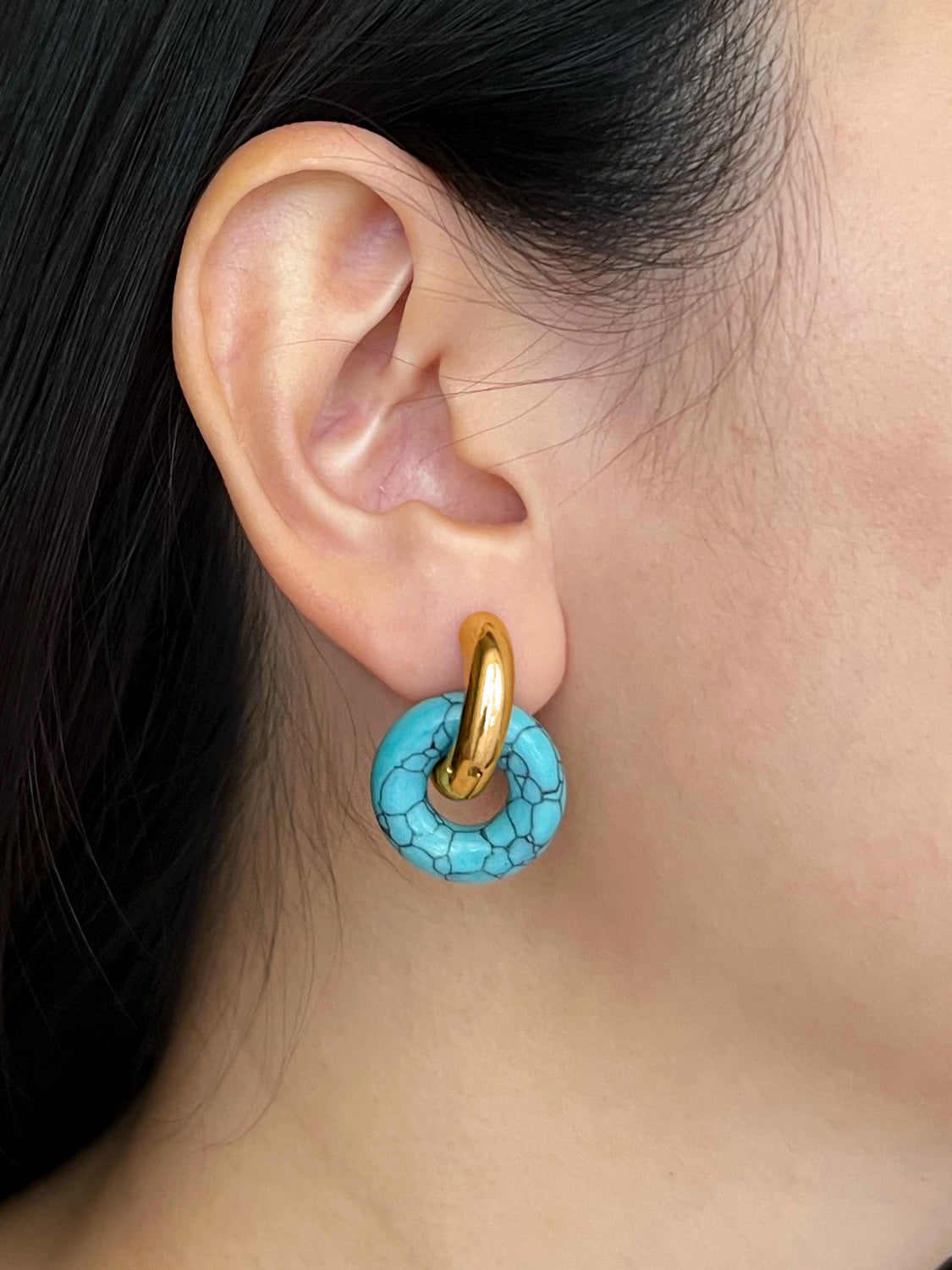 Donut Hoops  Gold   Blue Turquoise3