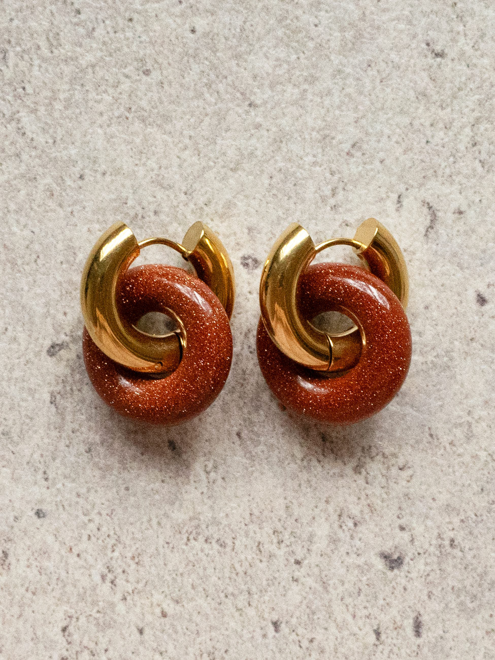 Donut Hoops  Gold   Gold Sandstone  Dark Brown 1