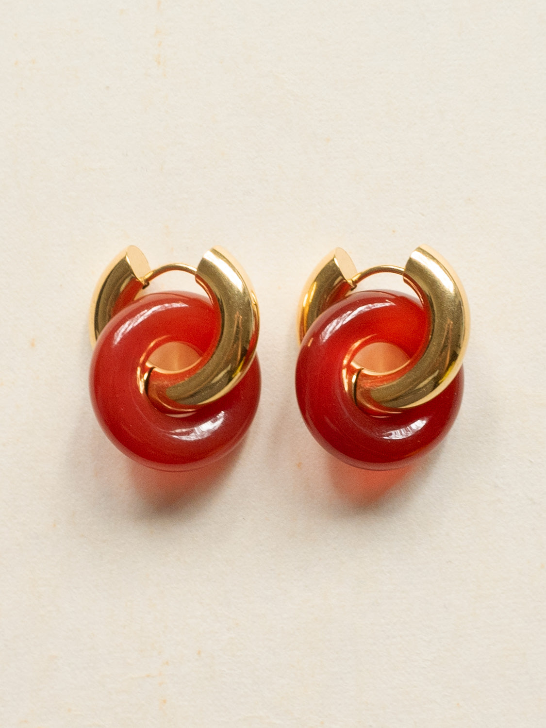 Donut Hoops  Gold   Red Jasper1