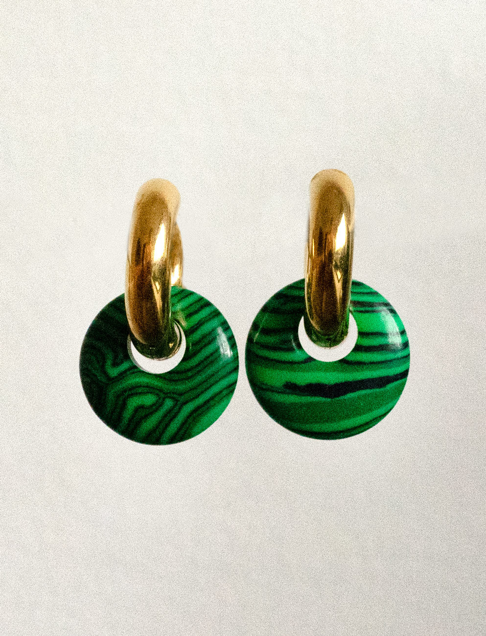 Donut Hoops, Silver V2 - Green Malachite