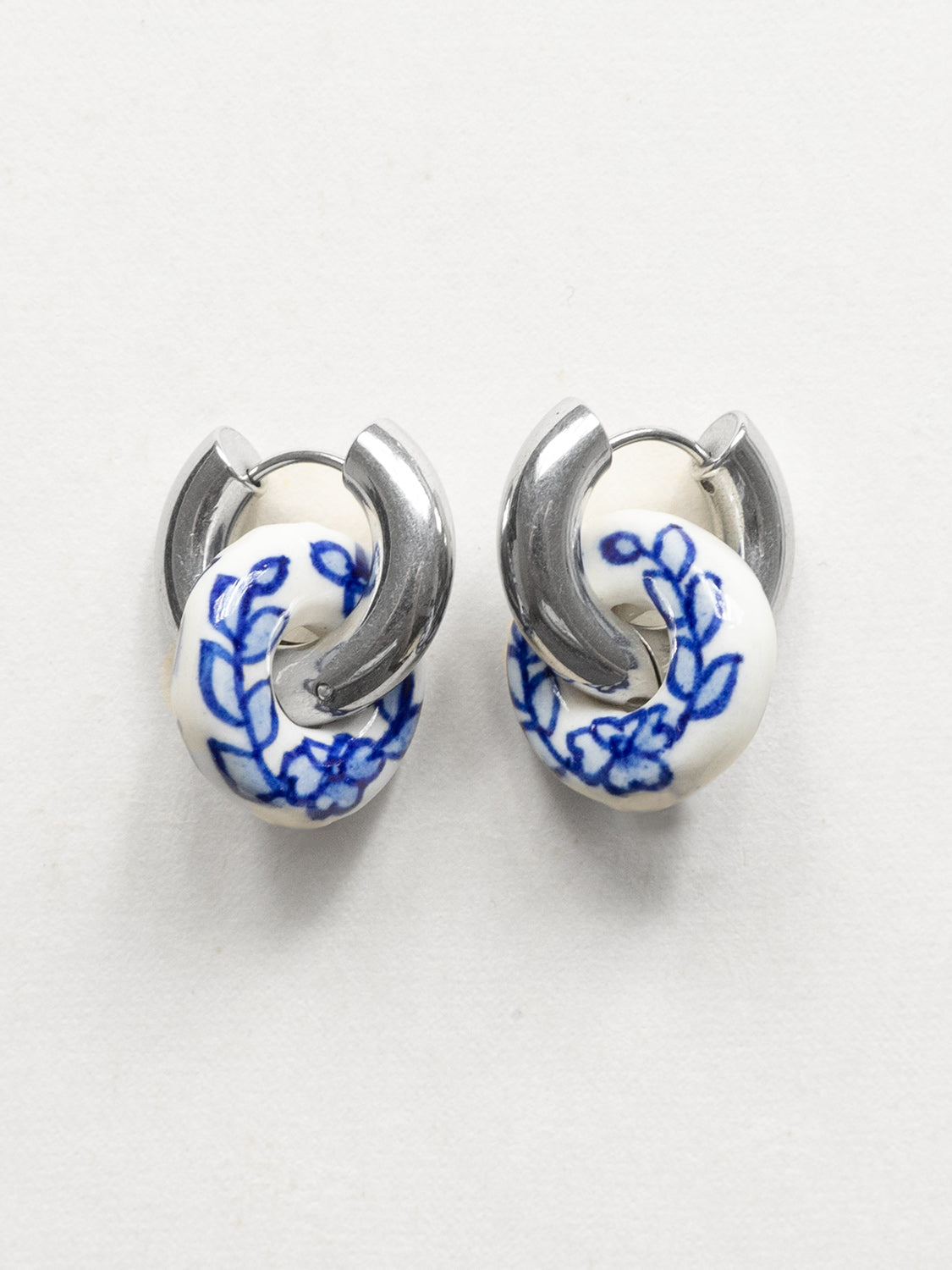 Donut Hoops, Silver - Ceramic