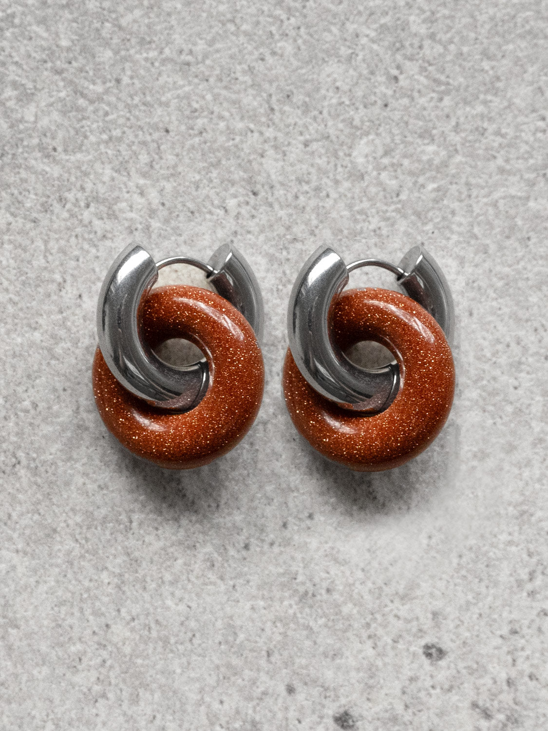 Donut Hoops, Gold - Gold Sandstone (Dark Brown)