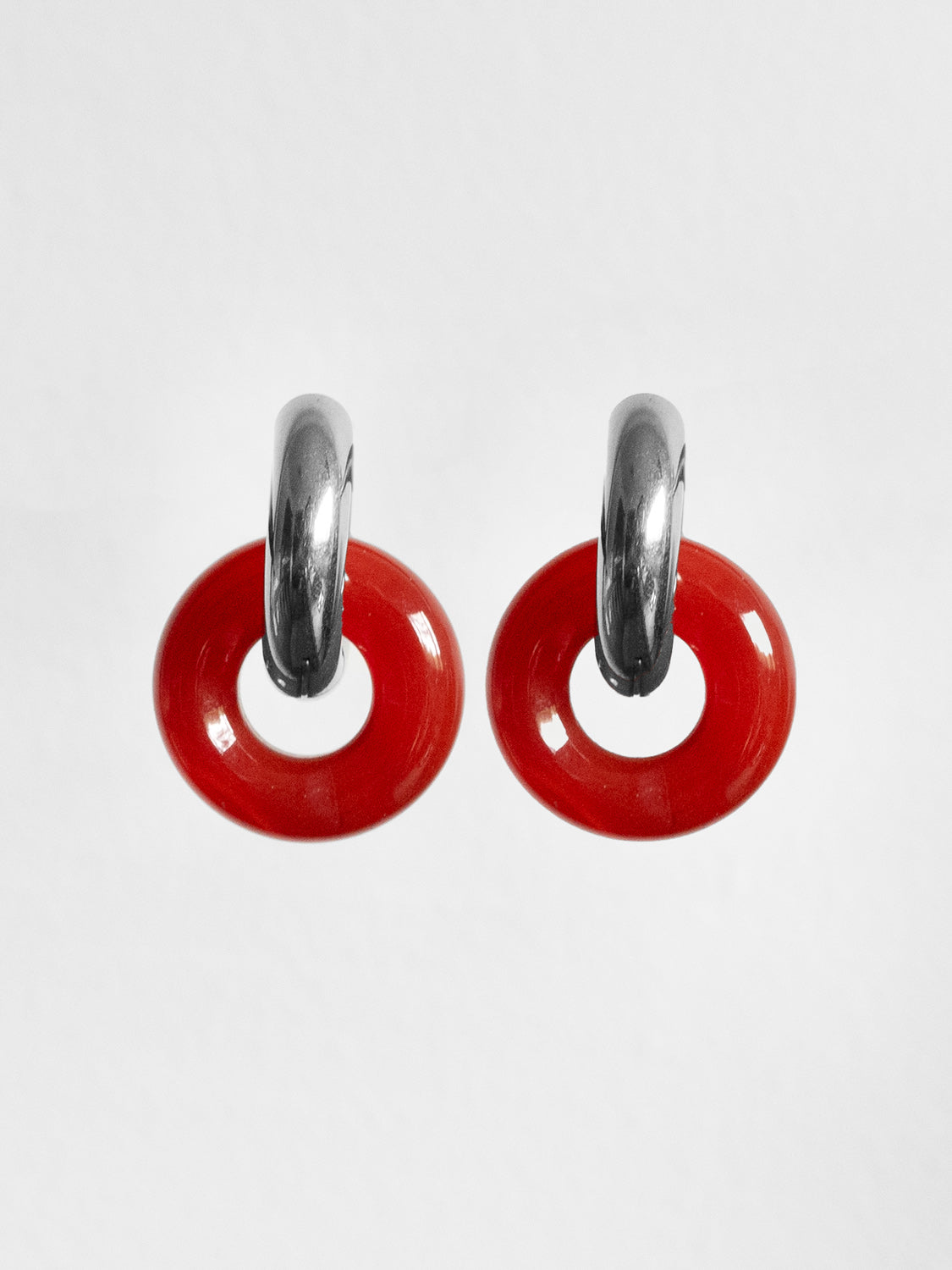 Donut Hoops  Silver   Red Jasper cffabbcf 9c1b 4734 ae34 a103c5ee8248