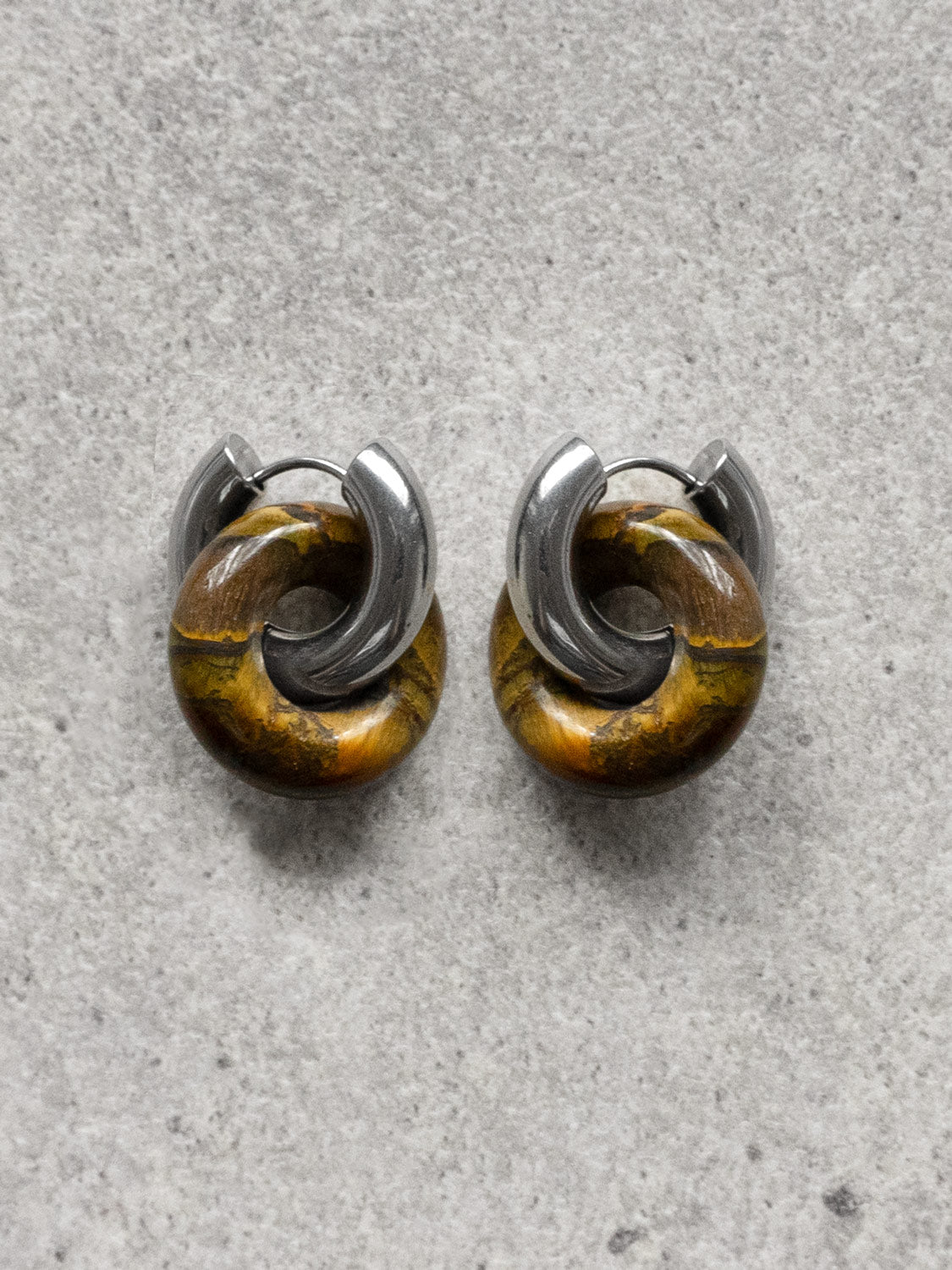 Donut Hoops  Silver   Tiger Eye1