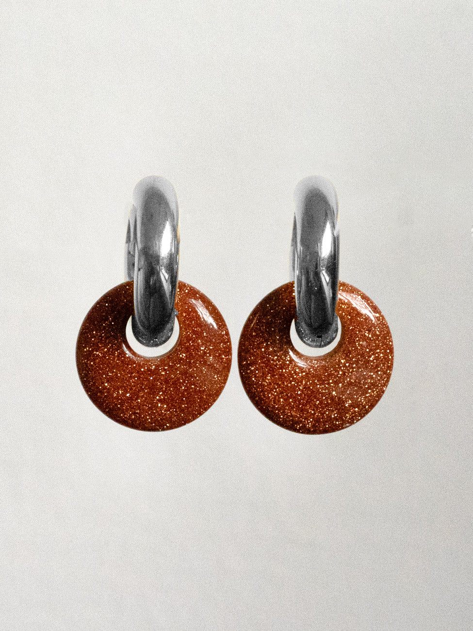 Donut Hoops  Silver V2   Gold Sandstone  Dark Brown 1