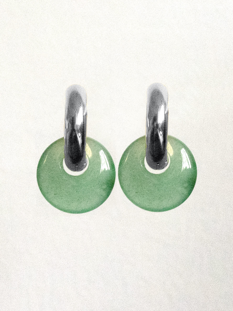 Donut Hoops  Silver V2   Green Aventurine1