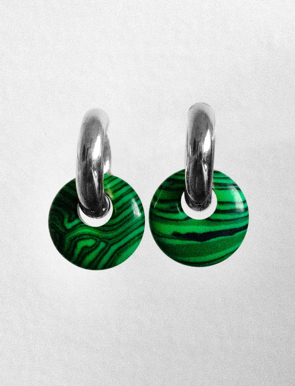 Donut Hoops  Silver V2   Green Malachite1