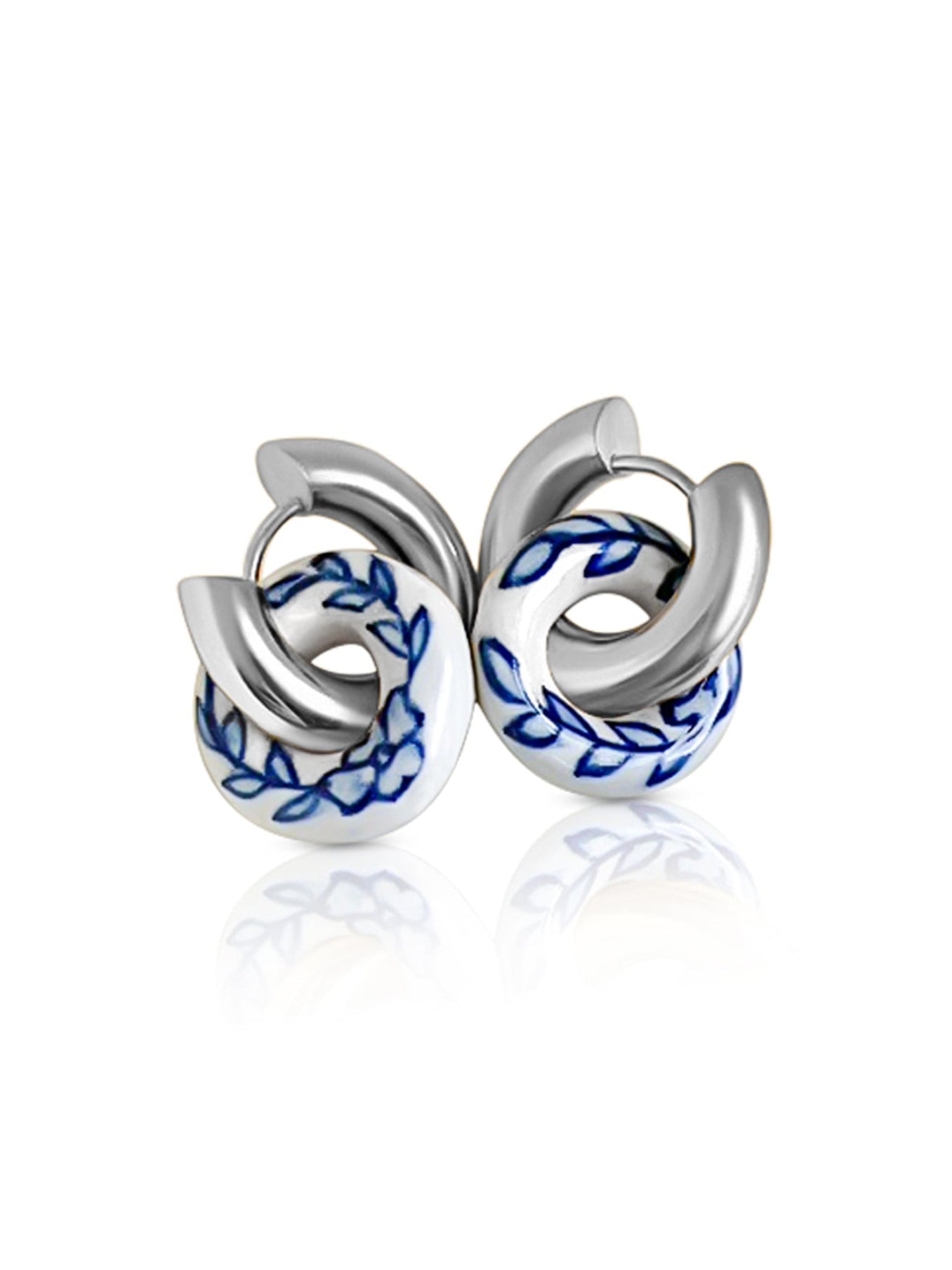 Donut Hoops, Silver - Ceramic