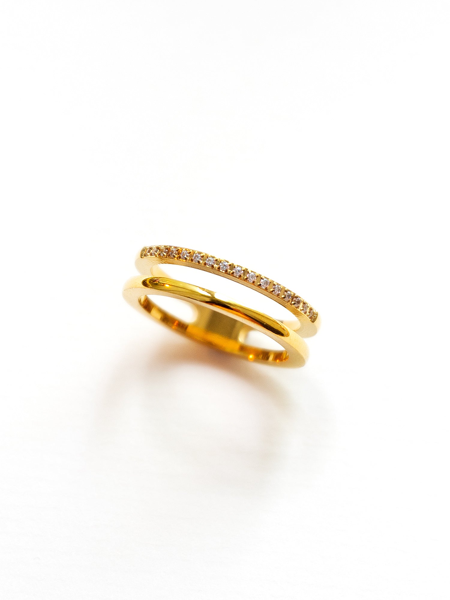 Double Lined Ring  Stainless Steel   Gold2