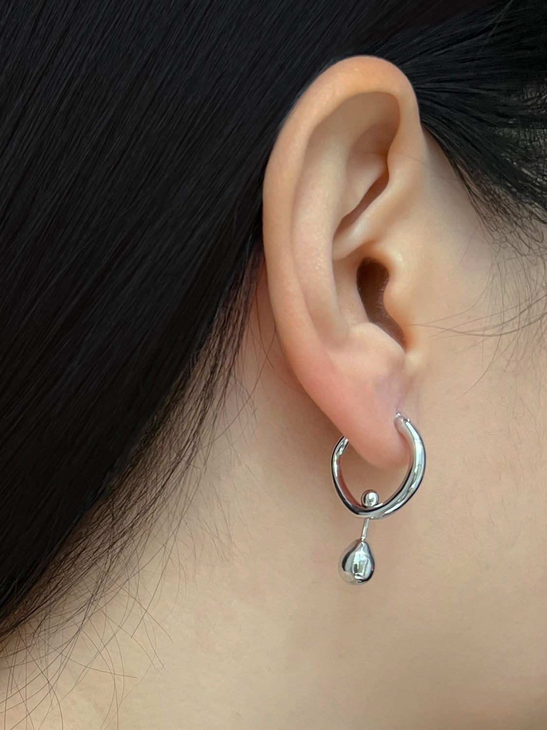 Droplet Hoops - Silver