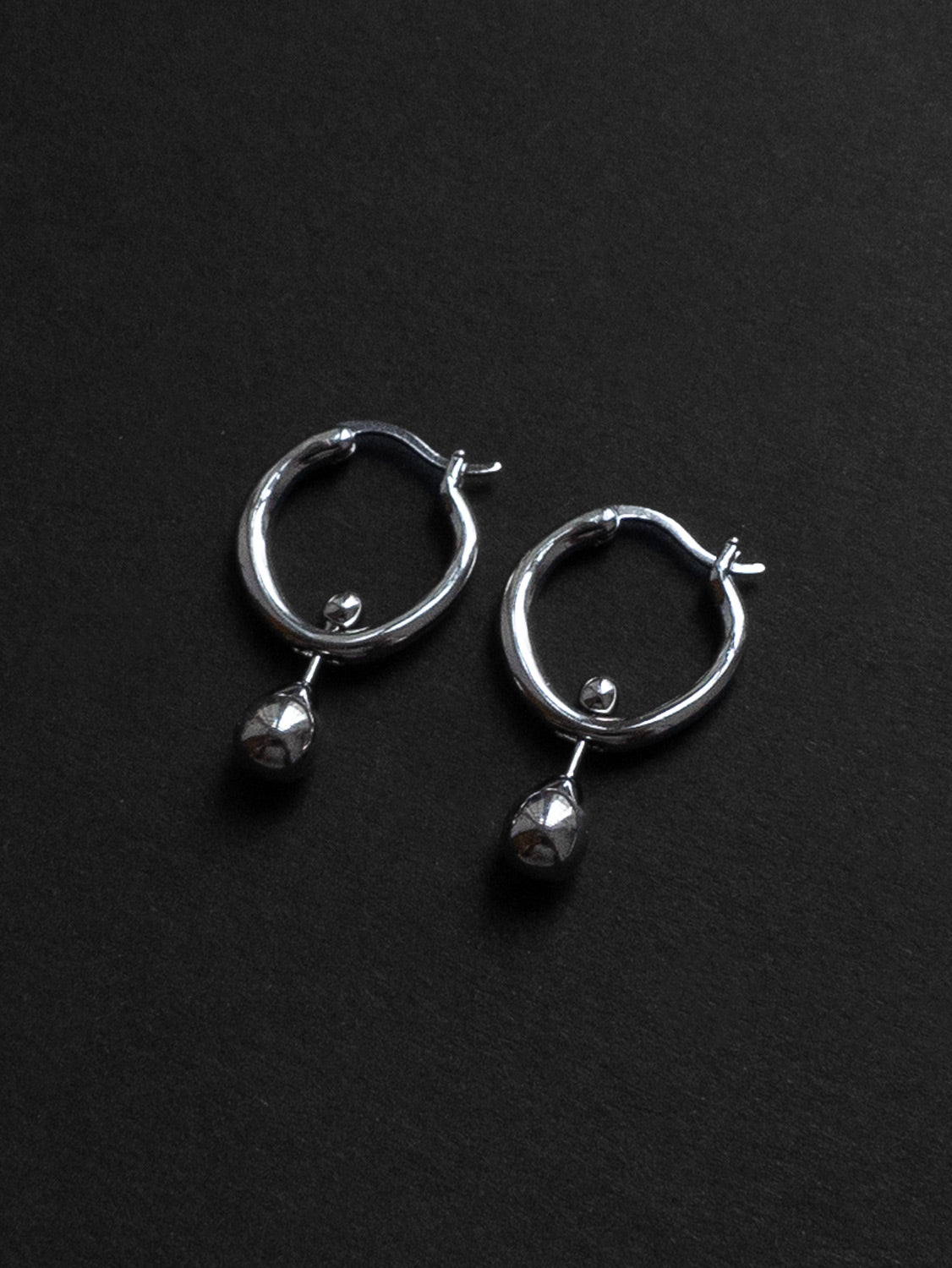 Droplet Hoops   Silver