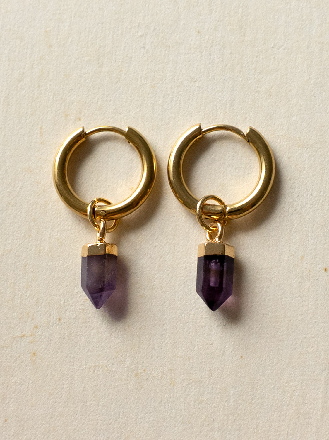 Elemental Petite Hoops   Amethyst Purple1