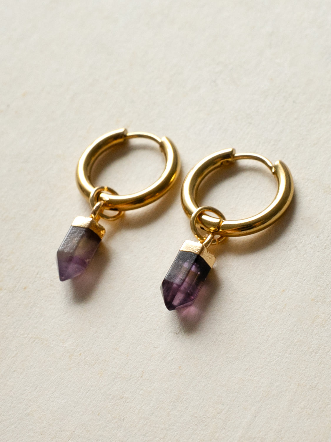 Elemental Petite Hoops   Amethyst Purple2