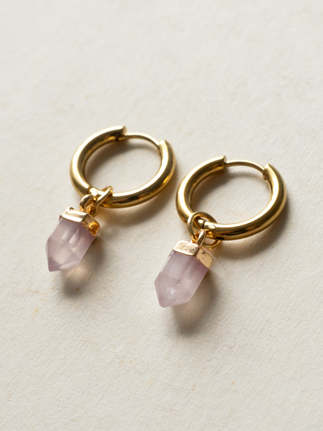 Elemental Petite Hoops   Rose Quartz2